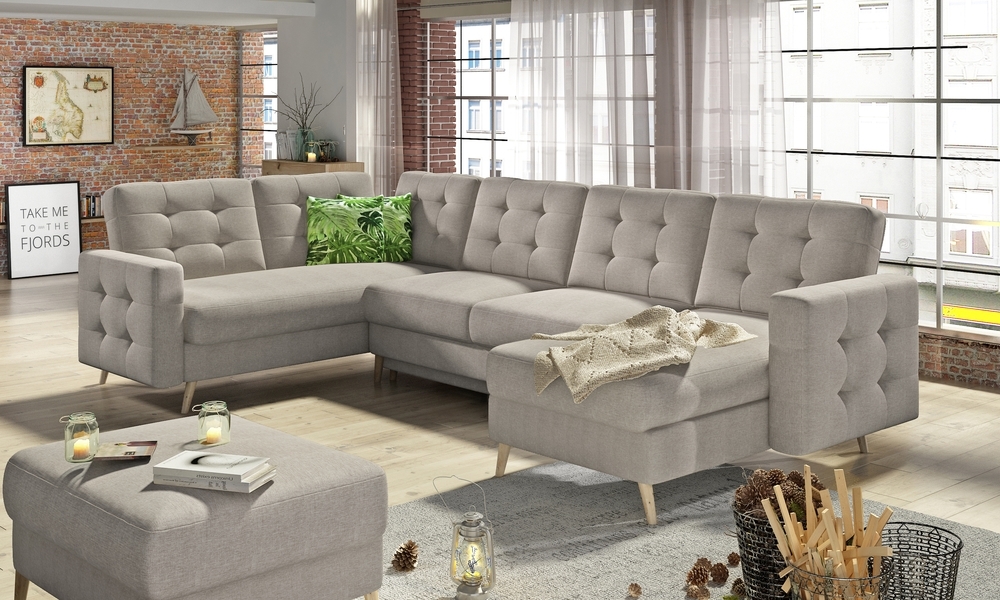 U Shaped SereneLounge Sleeper With Storage C02