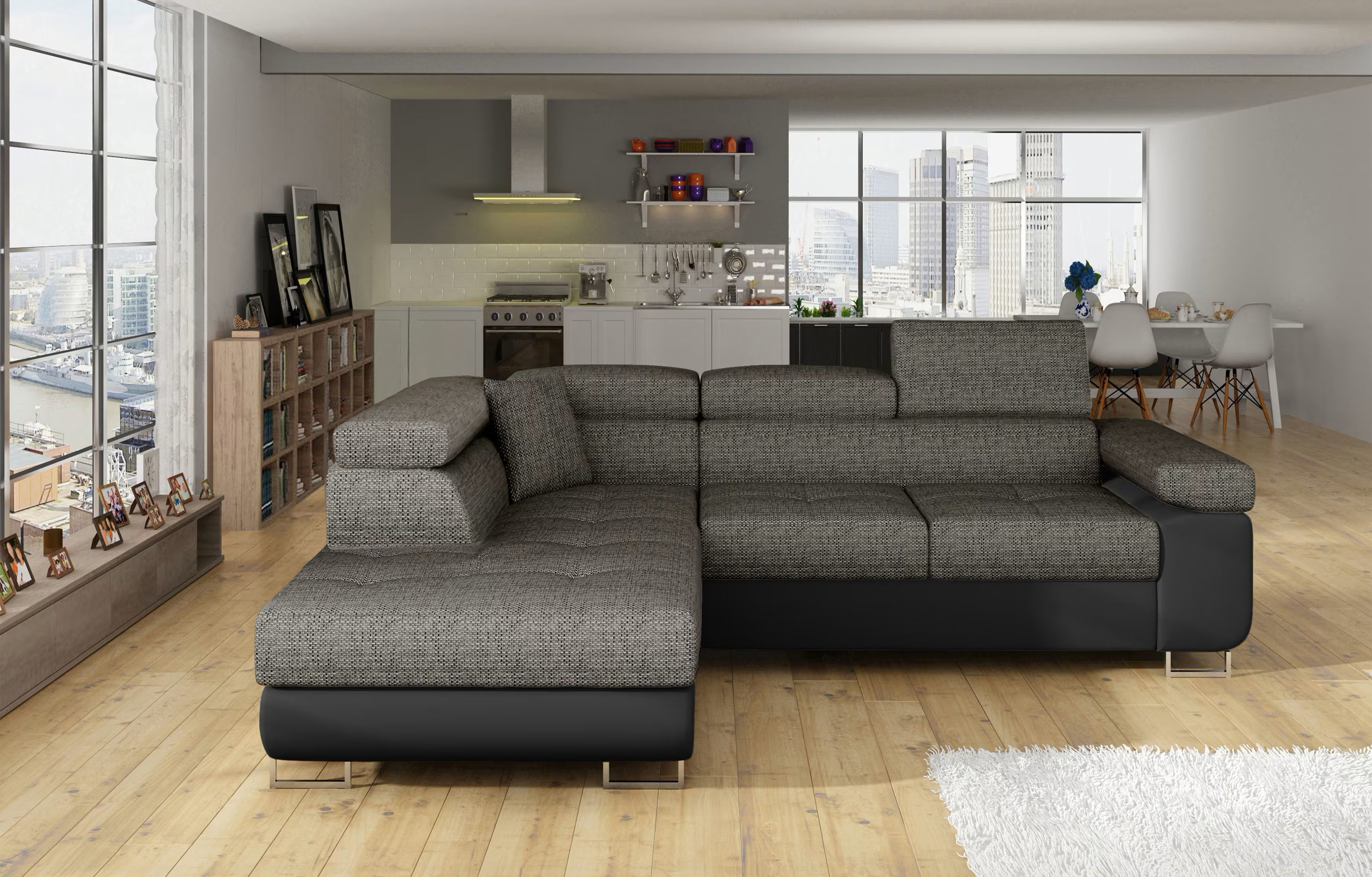 Glasgow Mini Corner Sofa Bed with Storage B01/S11