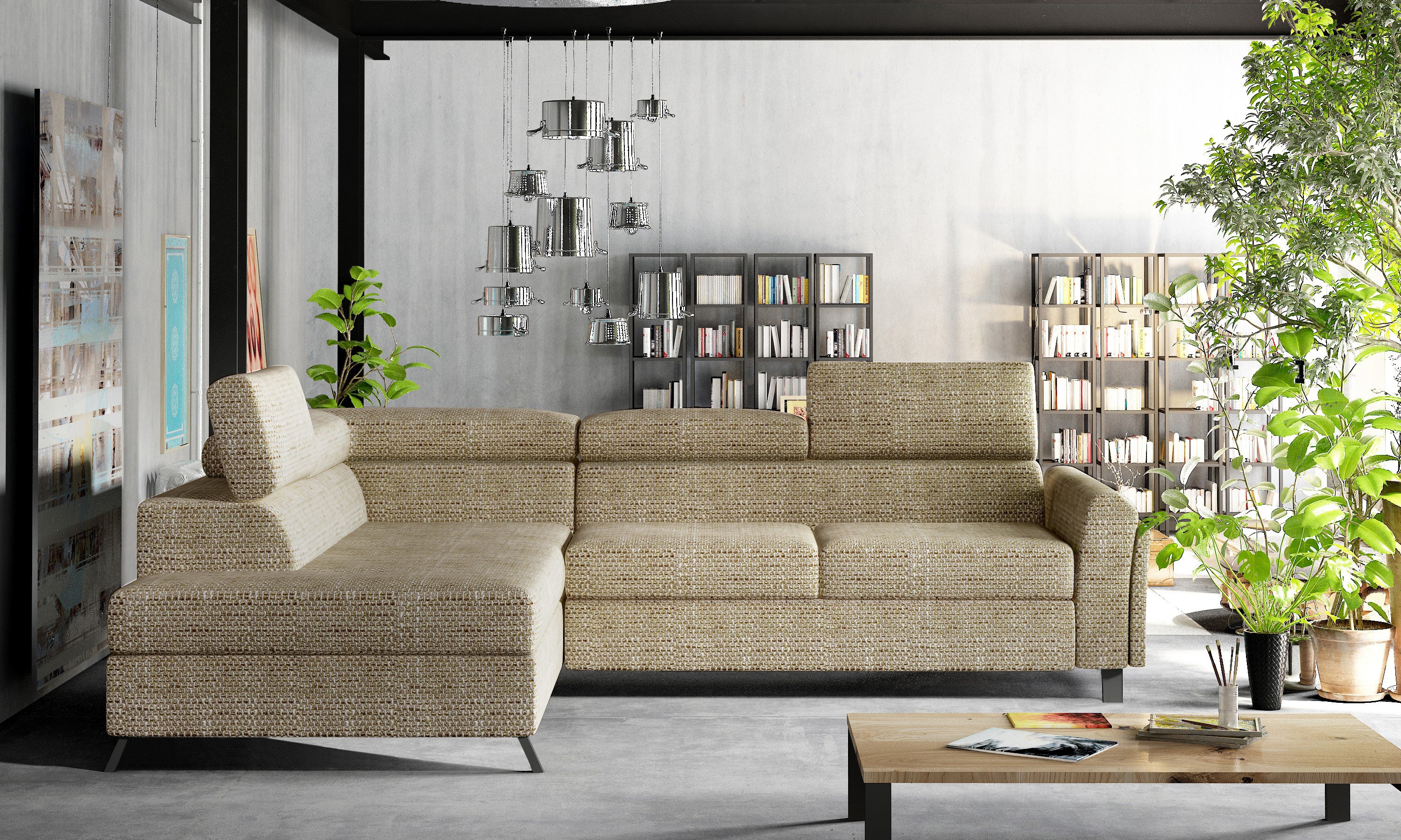 BlissfulComfort Corner Sleeper with Storage B03