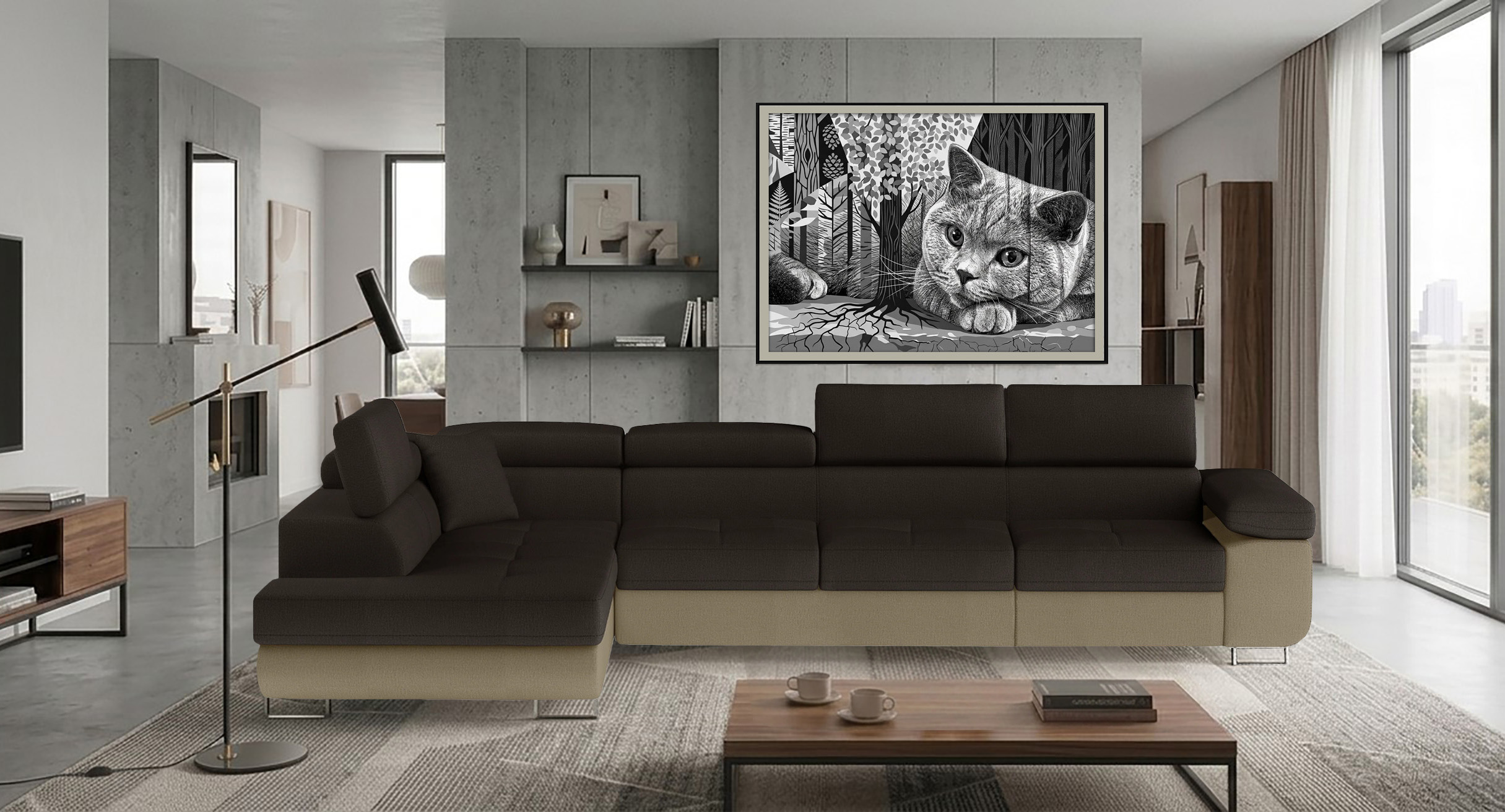 Glasgow Long Corner Sofa Bed with Storage M29/M09