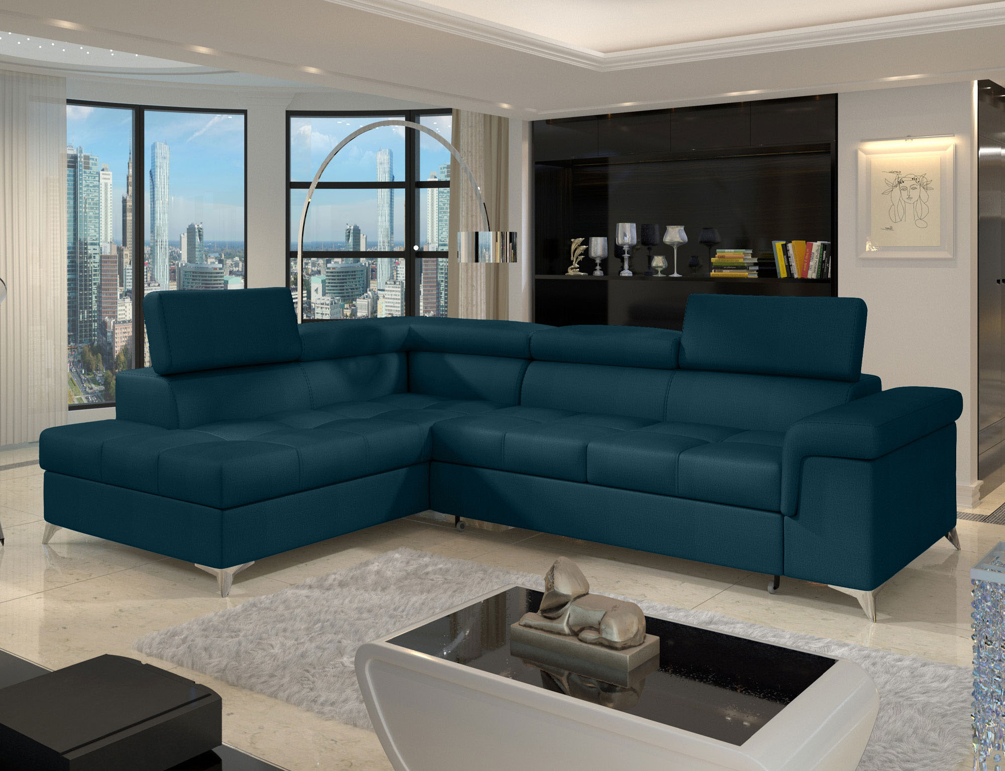 DreamScape Corner Sofa Bed with Storage M77