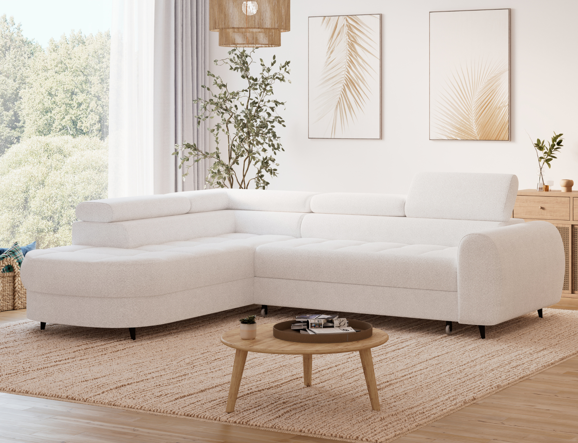 Vange Corner Sofa Bed with Storage RY01