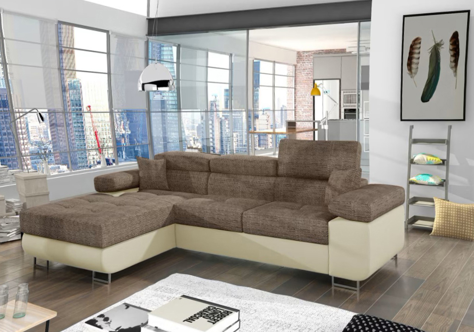 Edinburgh Mini Corner Sofa Bed with Storage B03/S33