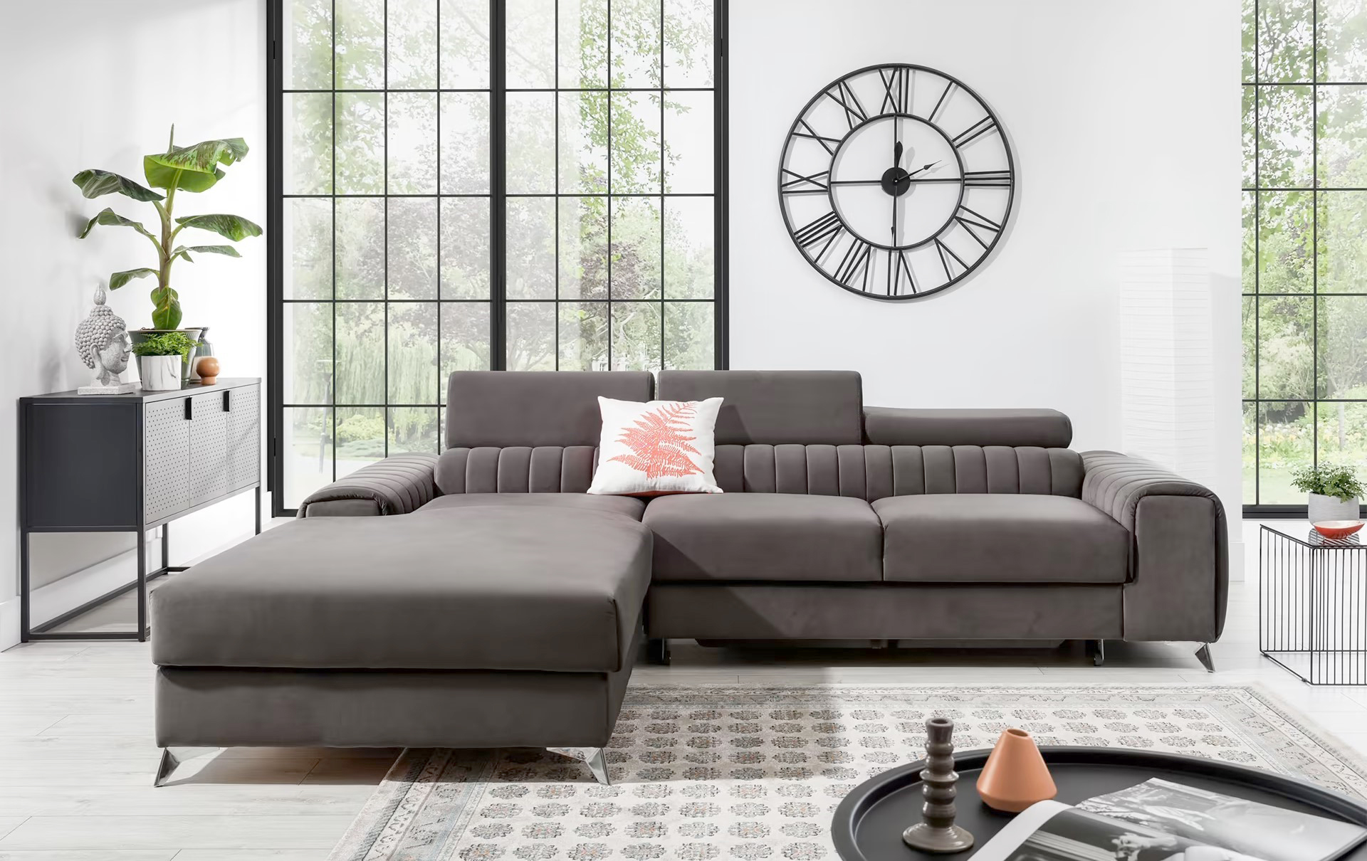 Melton Corner Sofa Bed with Storage L04