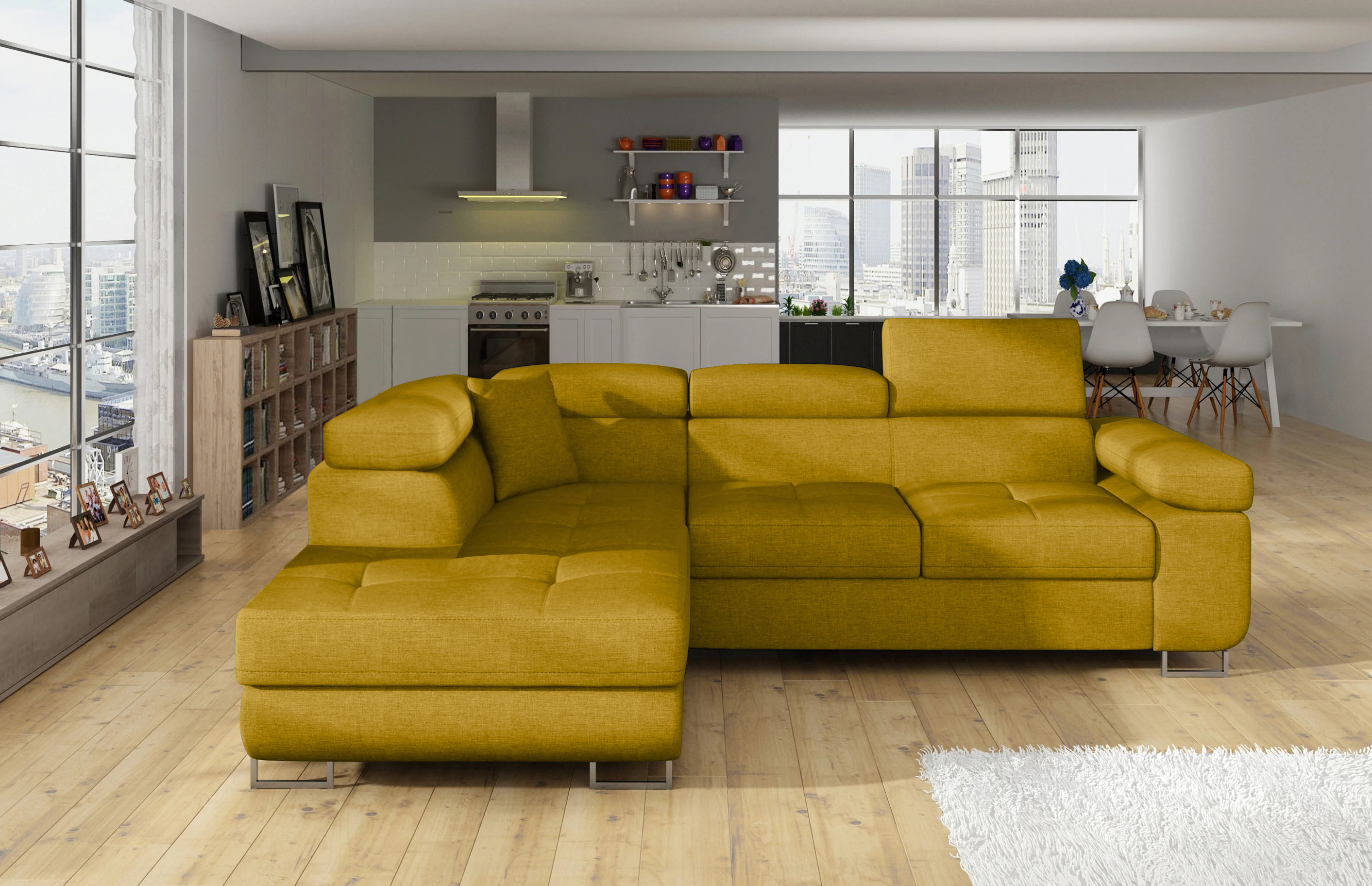 Glasgow Mini Corner Sofa Bed with Storage O68