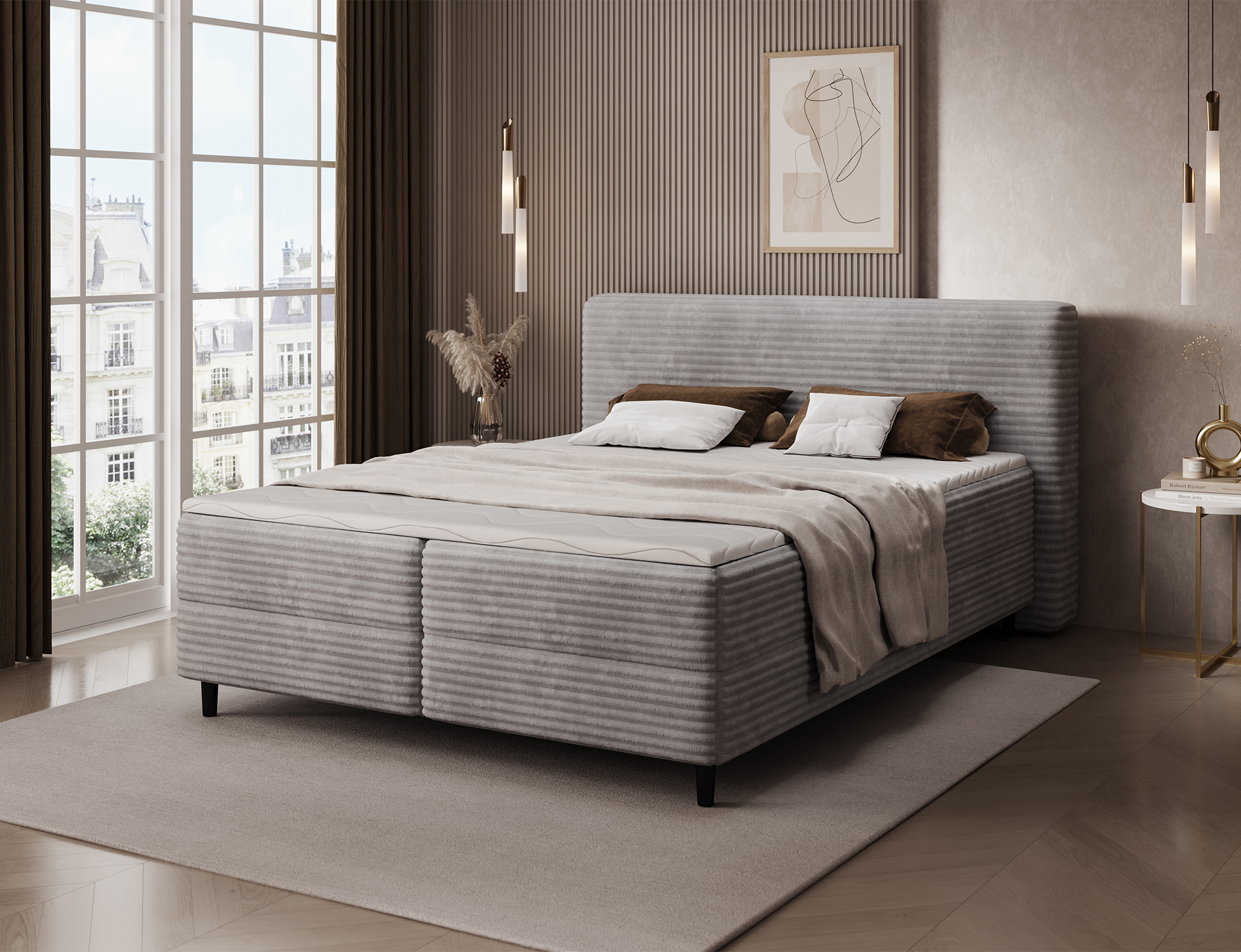 Elegant Spring Box Bed with Storage ML03