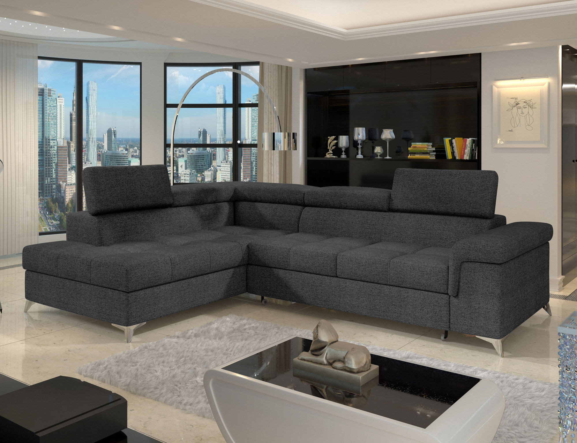 DreamScape Corner Sofa Bed with Storage i96