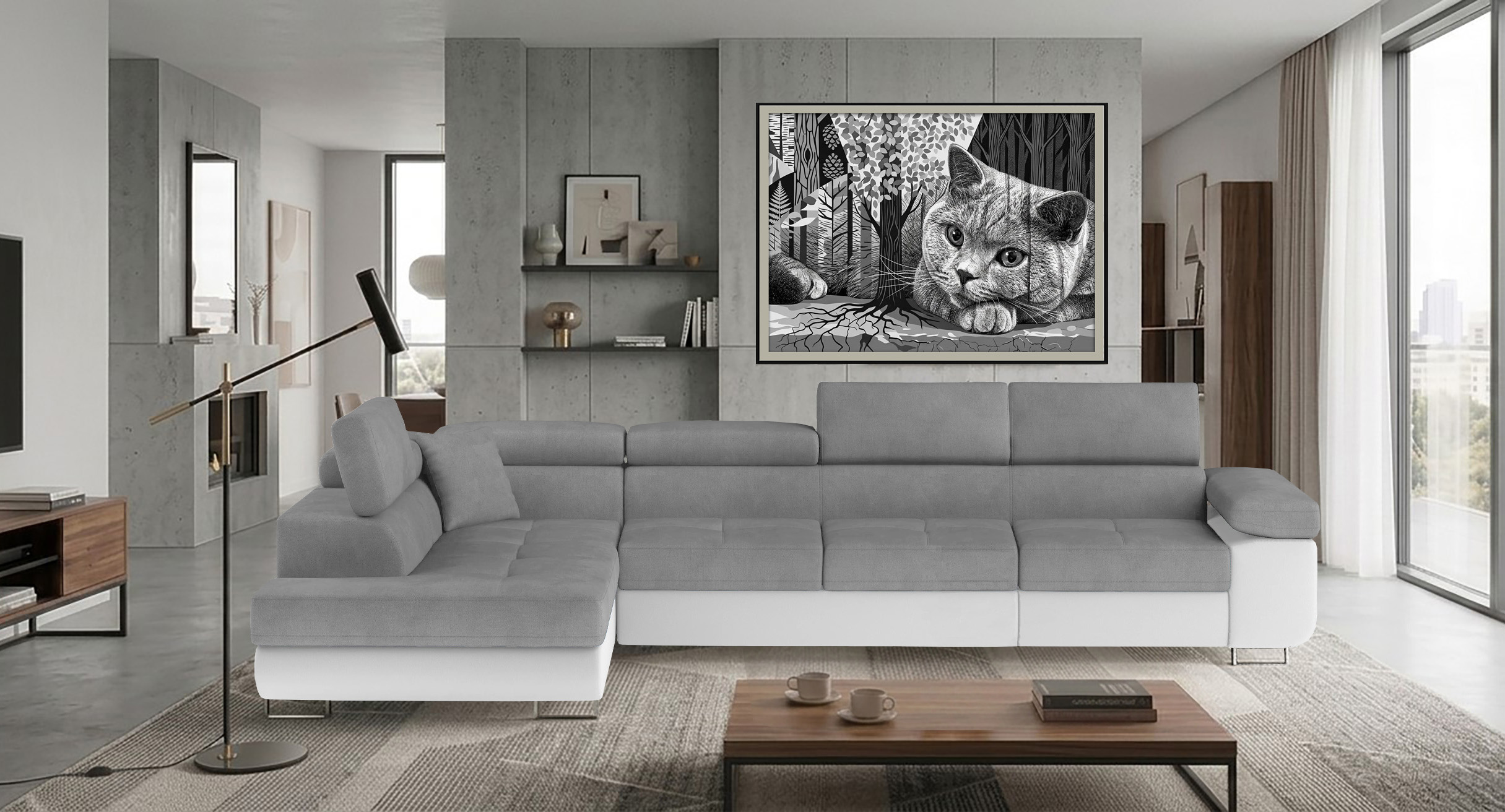 Glasgow Long Corner Sofa Bed with Storage M84/S17