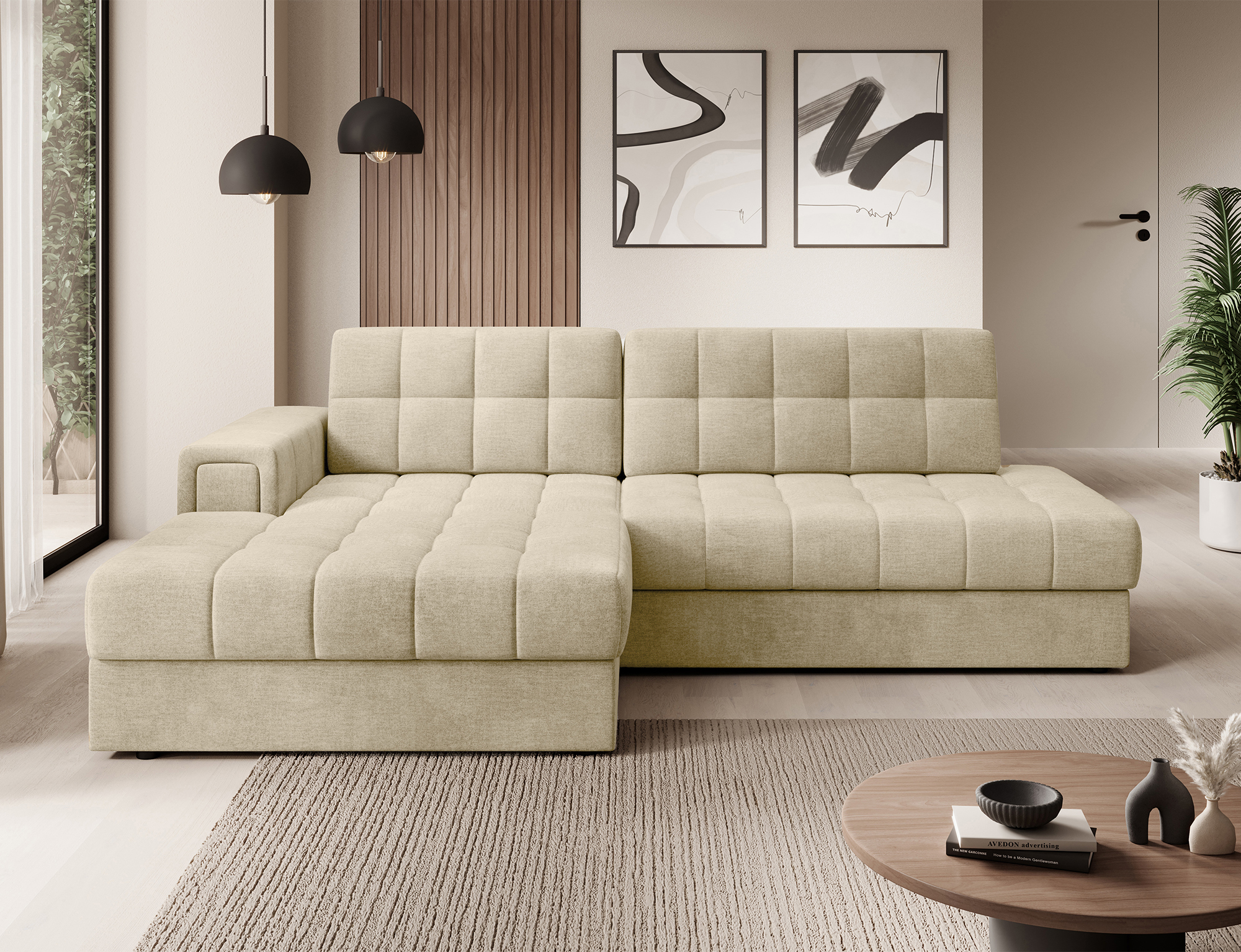 Julian Corner Sofa Bed with Storage M04