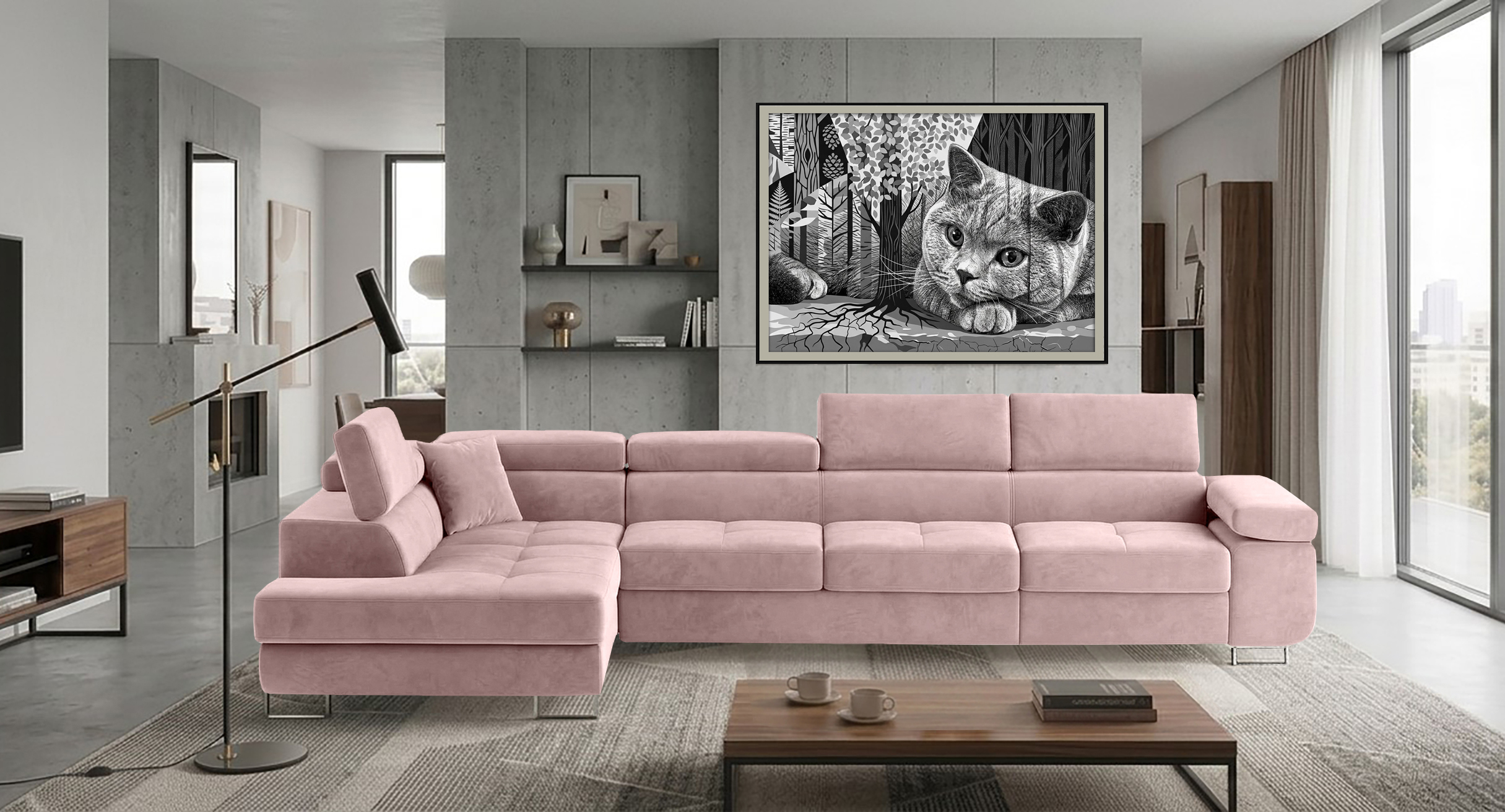 Glasgow Long Corner Sofa Bed with Storage SR61