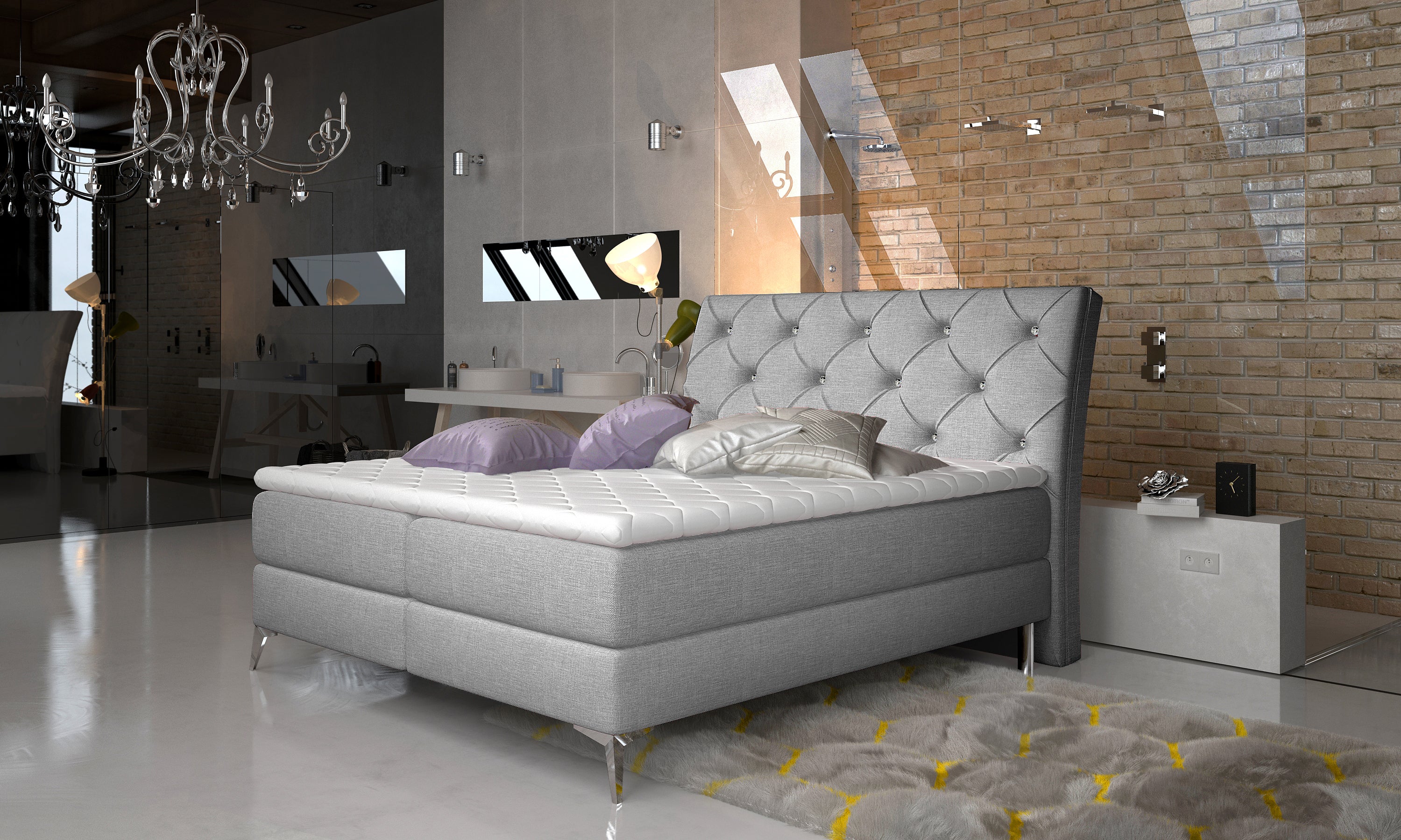 Diamond Spring Box Bed with Storage S21