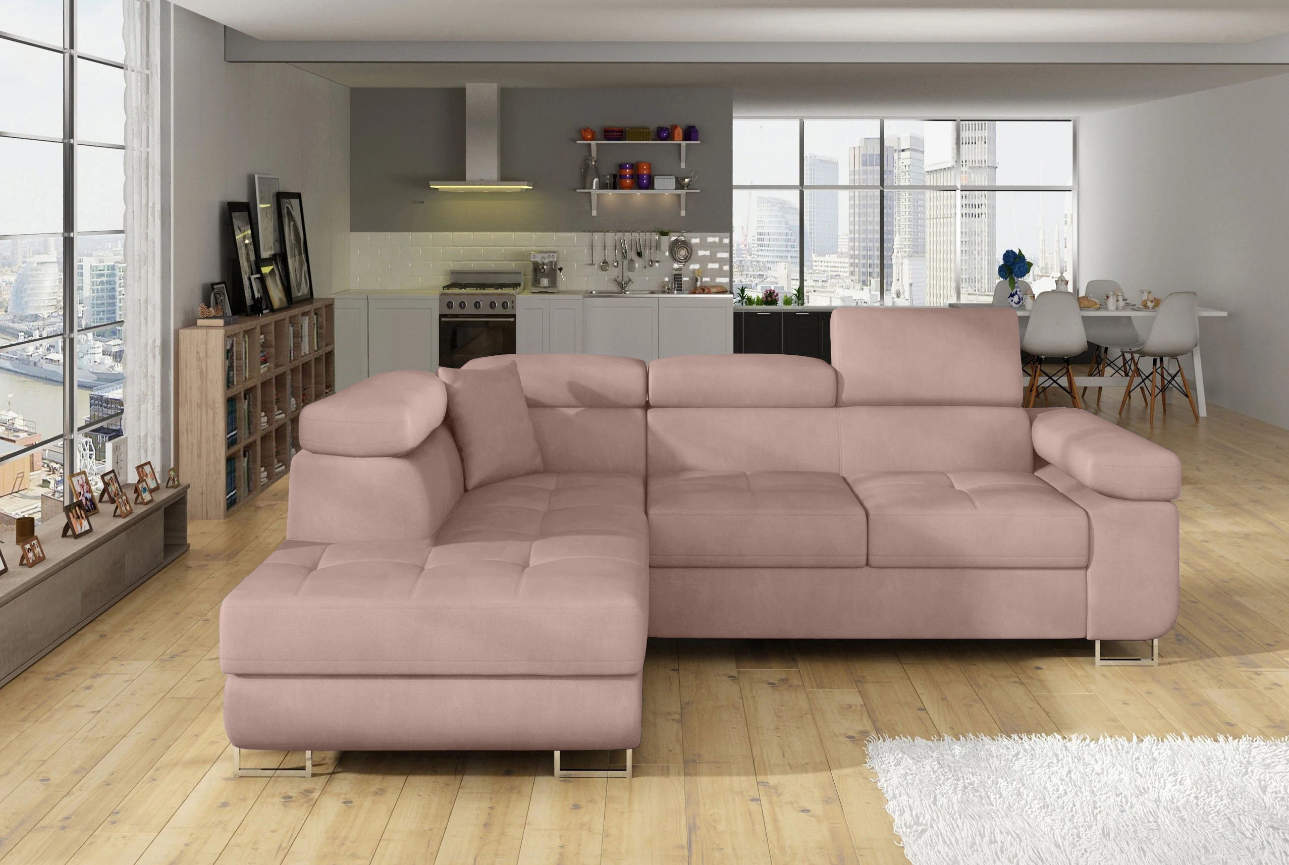 Glasgow Mini Corner Sofa Bed with Storage SR61