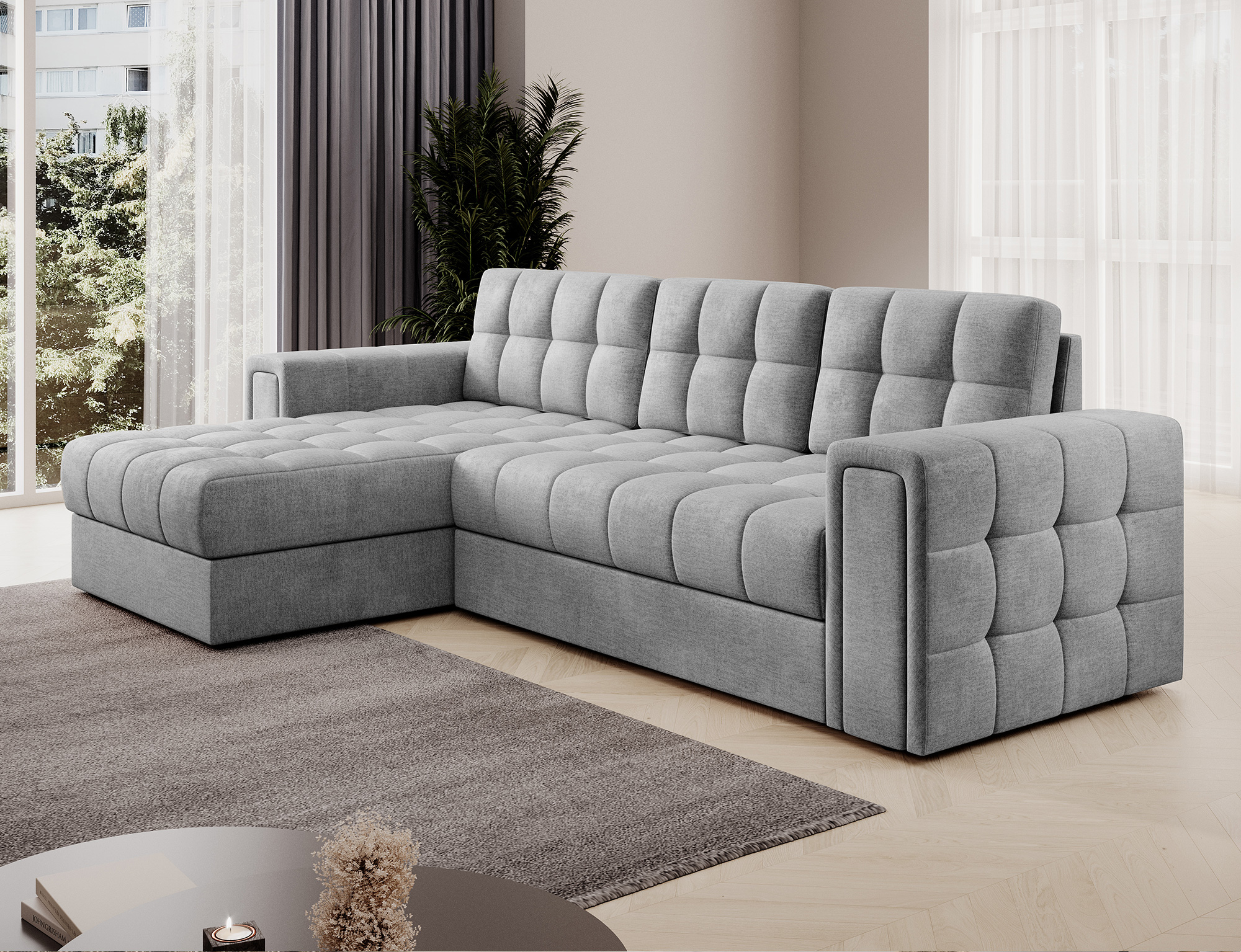 Ashcakes Corner Sofa Bed with Storage M84