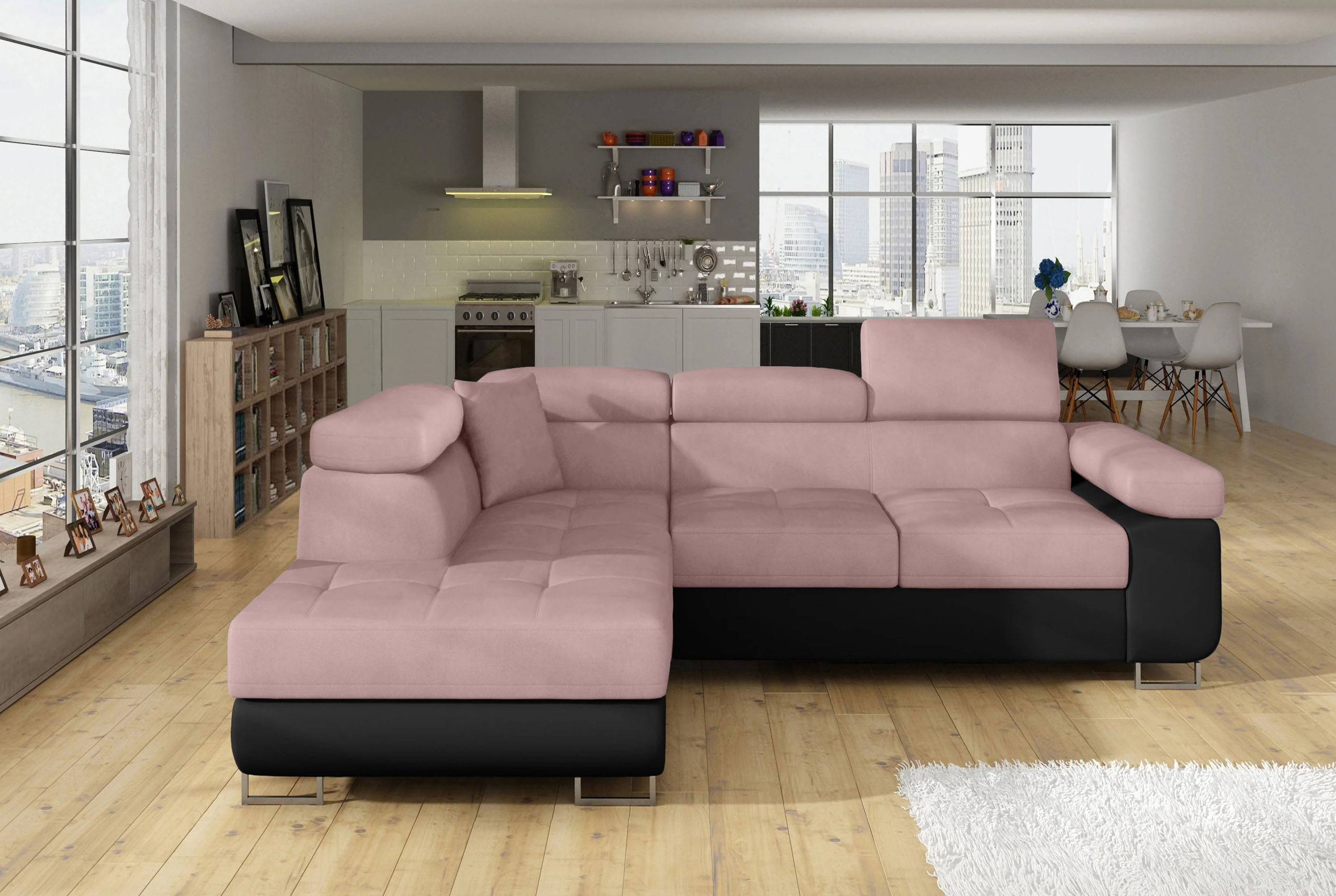 Glasgow Mini Corner Sofa Bed with Storage Sr61/S11