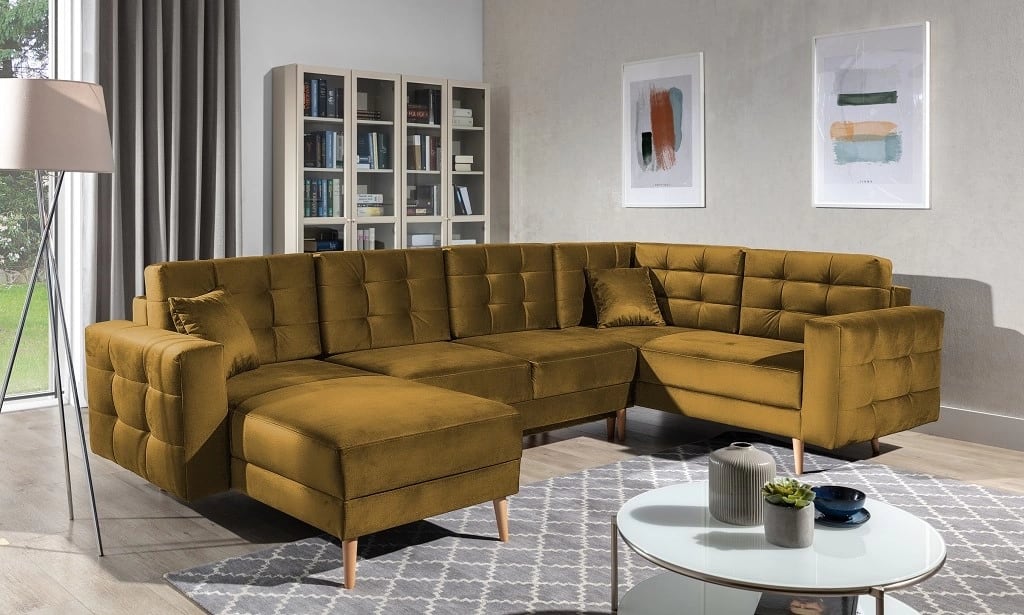 U Shaped SereneLounge Sleeper With Storage M48
