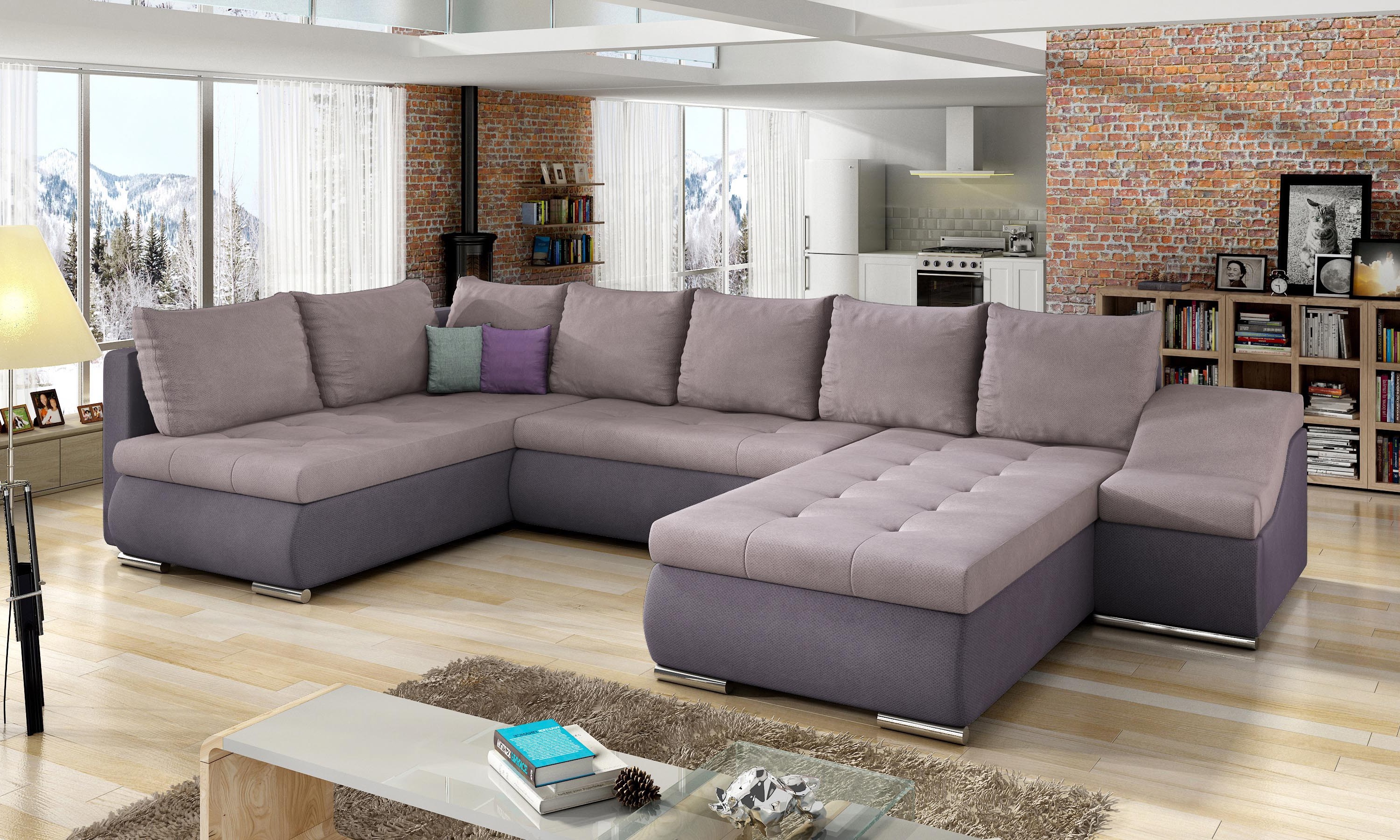 Manchester U Shaped Sofa Bed with Storage SR61/SR65