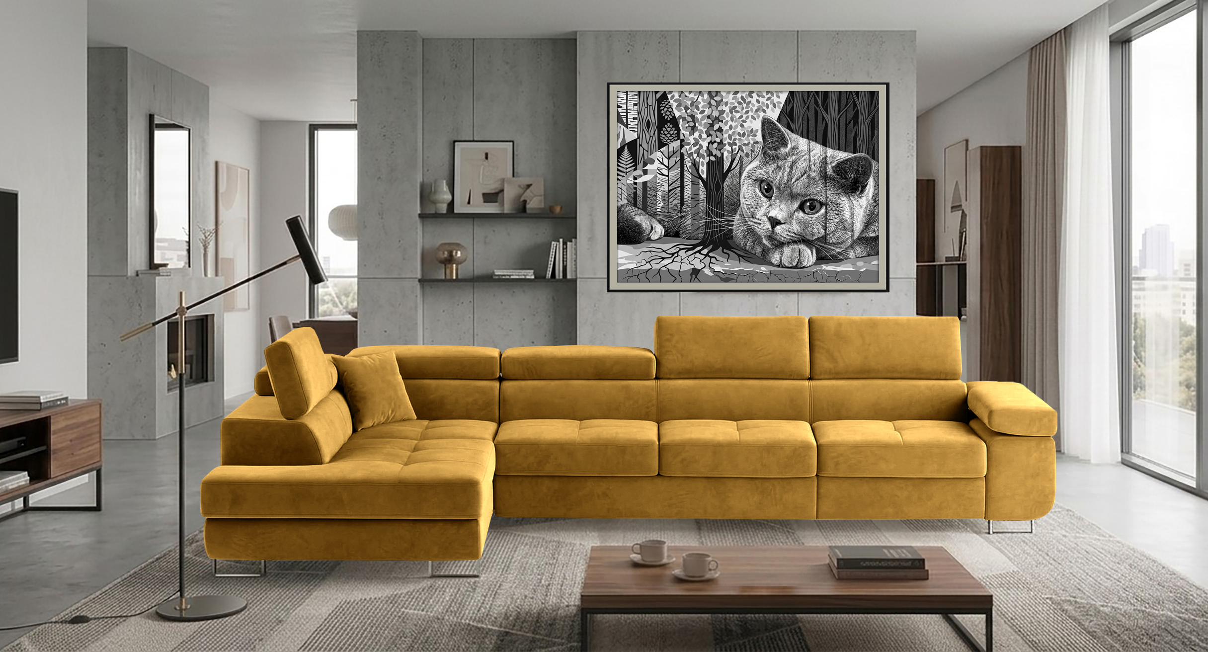 Glasgow Long Corner Sofa Bed with Storage O68