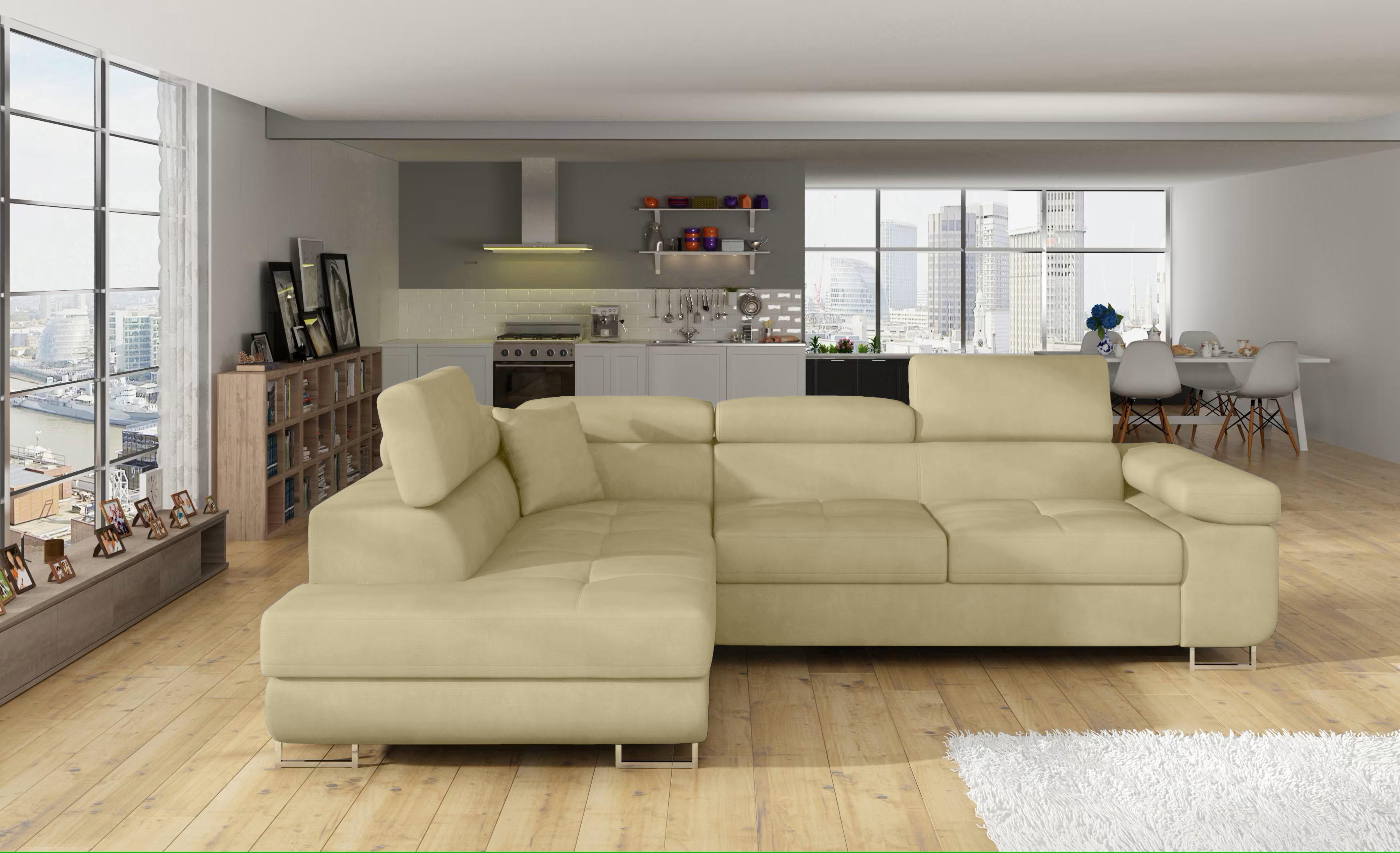 Glasgow Corner Sofa Bed with Storage M04