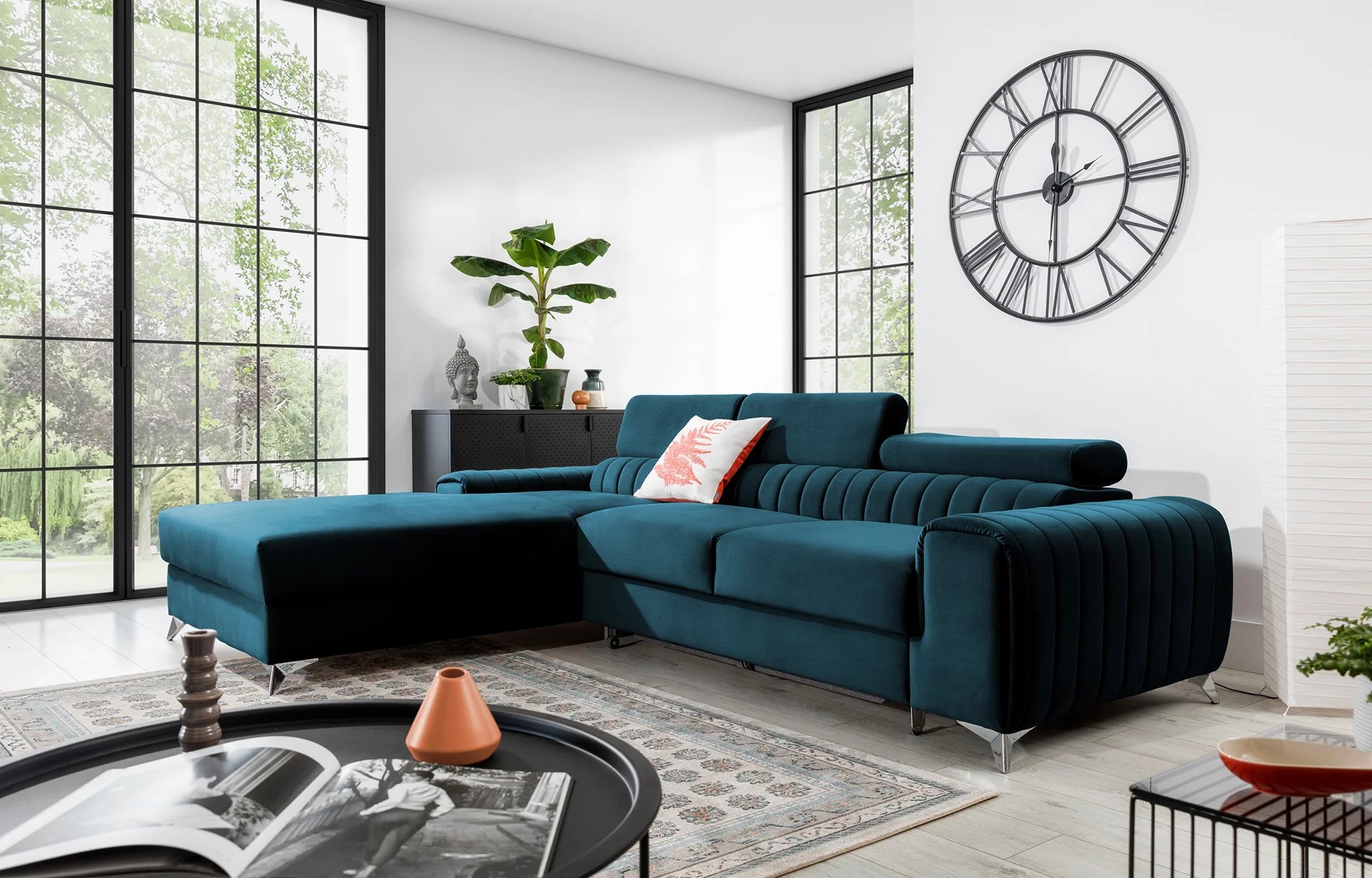 Melton Corner Sofa Bed with Storage N40