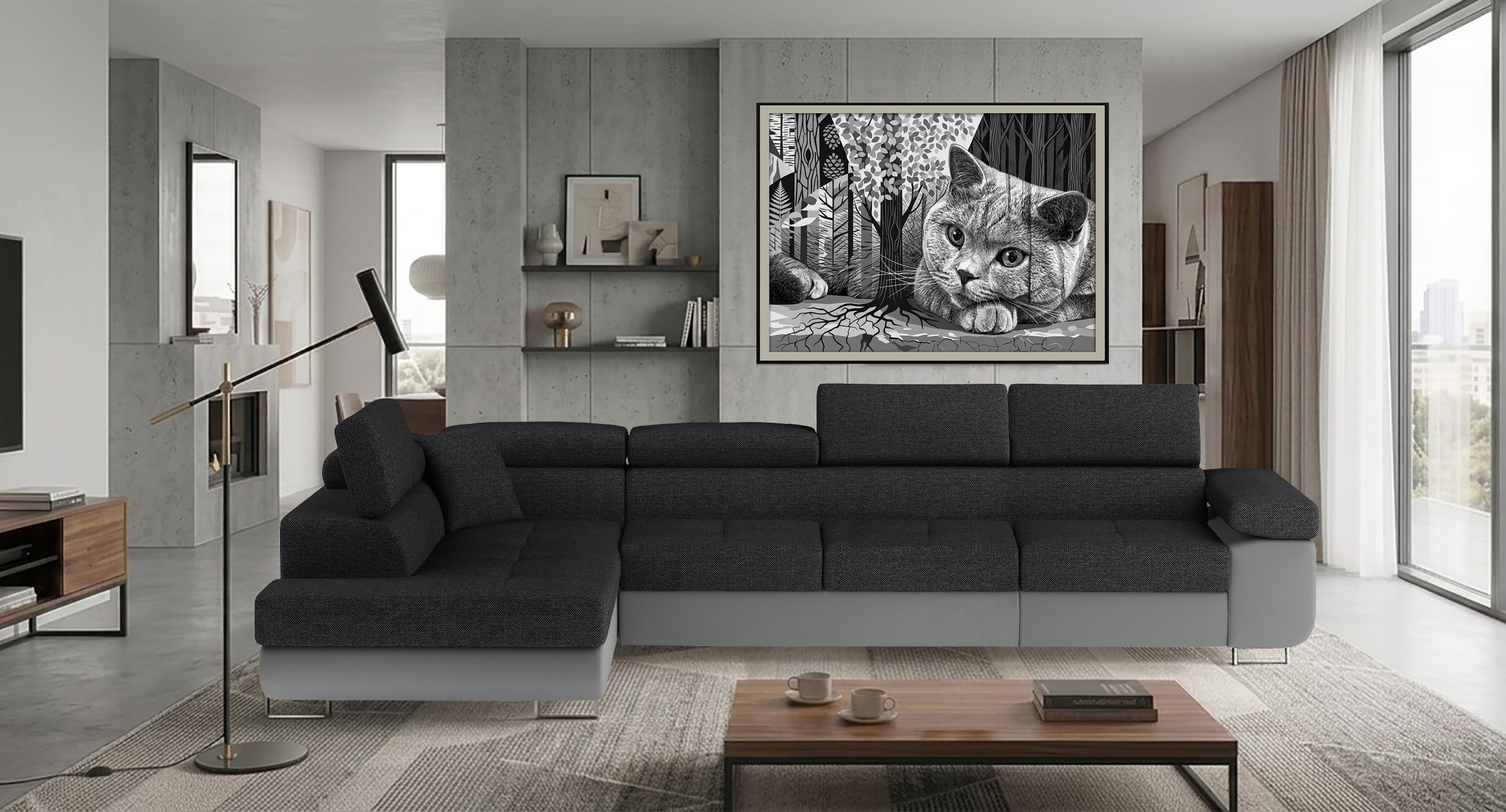 Glasgow Long Corner Sofa Bed with Storage i96/S29