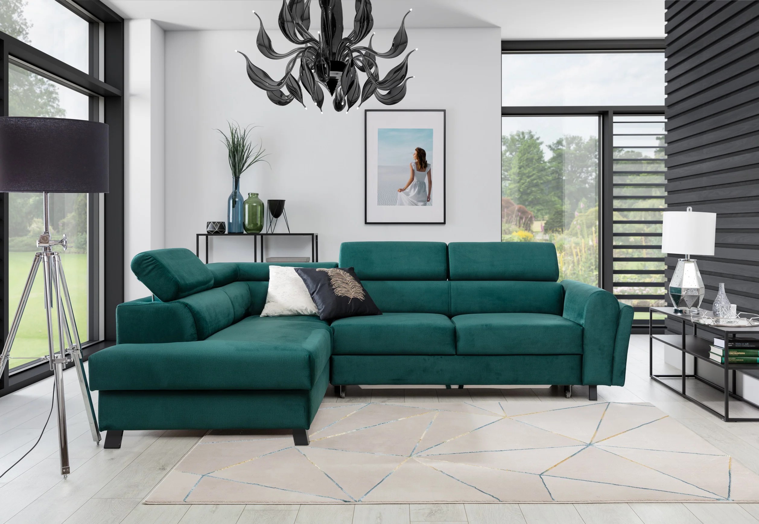 BlissfulComfort Corner Sleeper with Storage M37