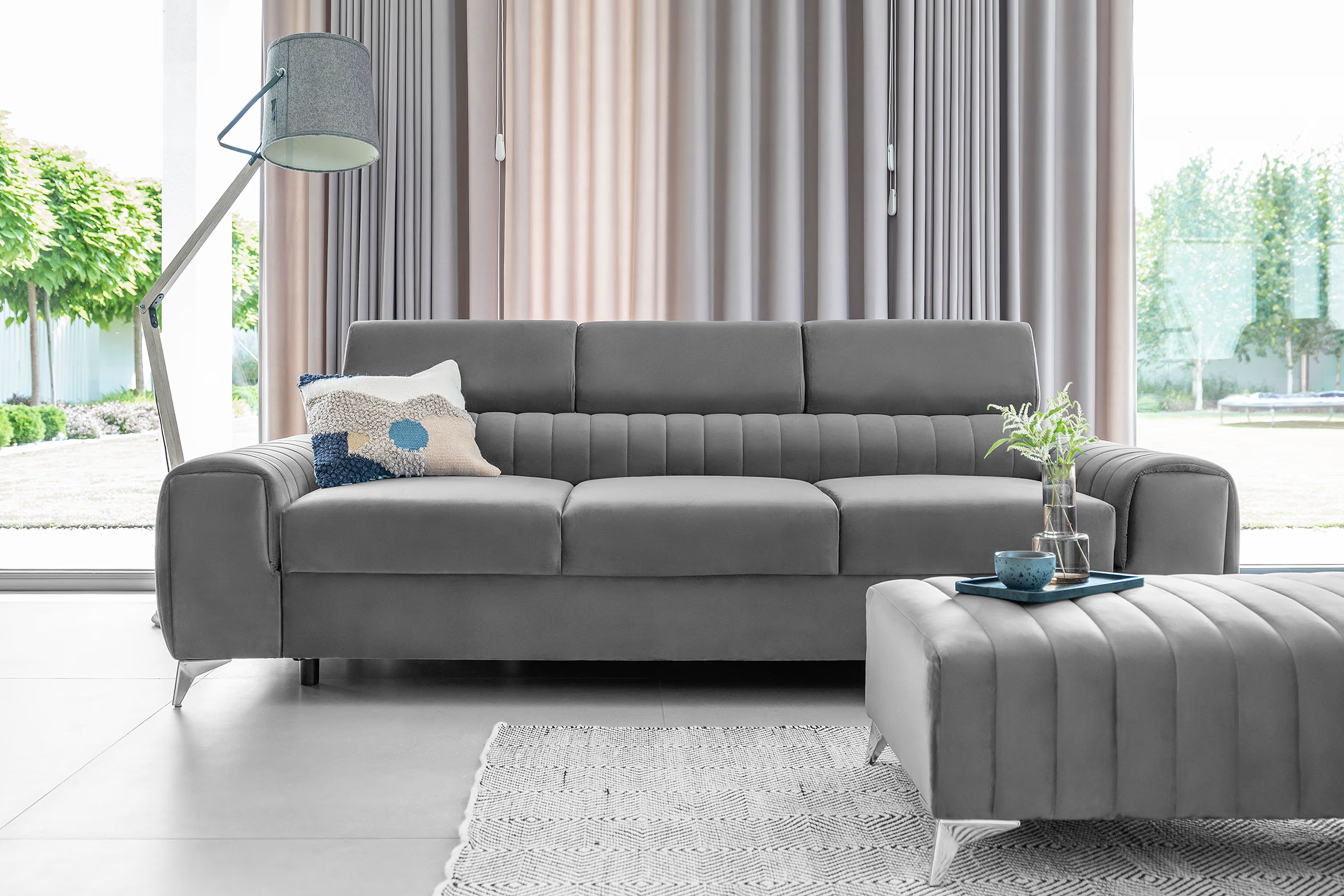 Leicester Sofa Bed & Pouf Set N03