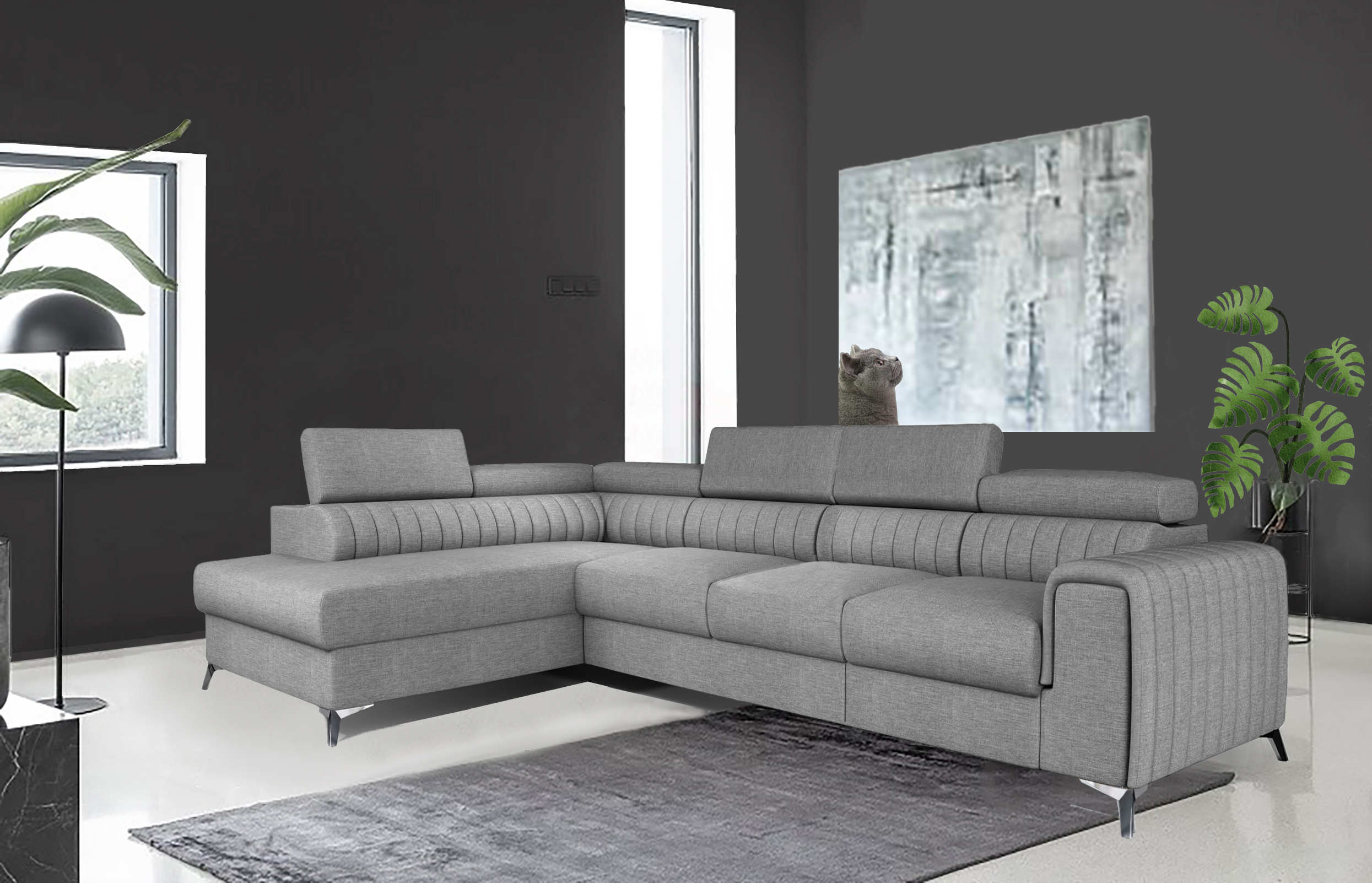 Leicester Long Corner Sofa bed with Storage S21